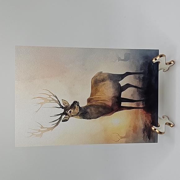 NobleCaptures Other - 4x6 Deer Watercolor Oil Painting Art Print